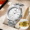 Quartz Business Watch with Luminous Round Octagonal 40mm Stainless Made in Japan Bar Water Resistant Men's Hands, Calendar, Day/Date Display, Bezel,