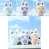 Charming Pink And Blue Plush Bunny Doll Cartoon Keychain Soft Toy For Bags