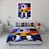 Penguins in Colorful Galaxy Bedding Duvet Cover Set Duvet Cover Pillowcases  (1*Duvet Cover 2*Pillowcases, without duvet insert)