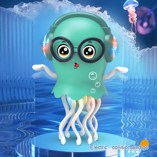 Электрическая танцующая игрушка-осьминог Электрический ползающий осьминог со светодиодной подсветкой и музыкой Автоматическая скручивающаяся и вращающаяся игрушка-питомец для кошек и детей