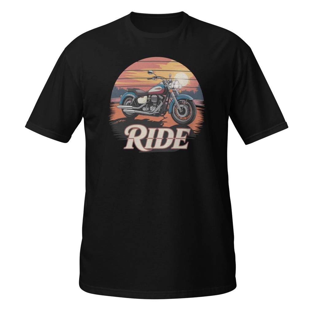 Retro Sunset Motorbike Unisex T-Shirt, Bike Ride Race Fun Biker Road Speed