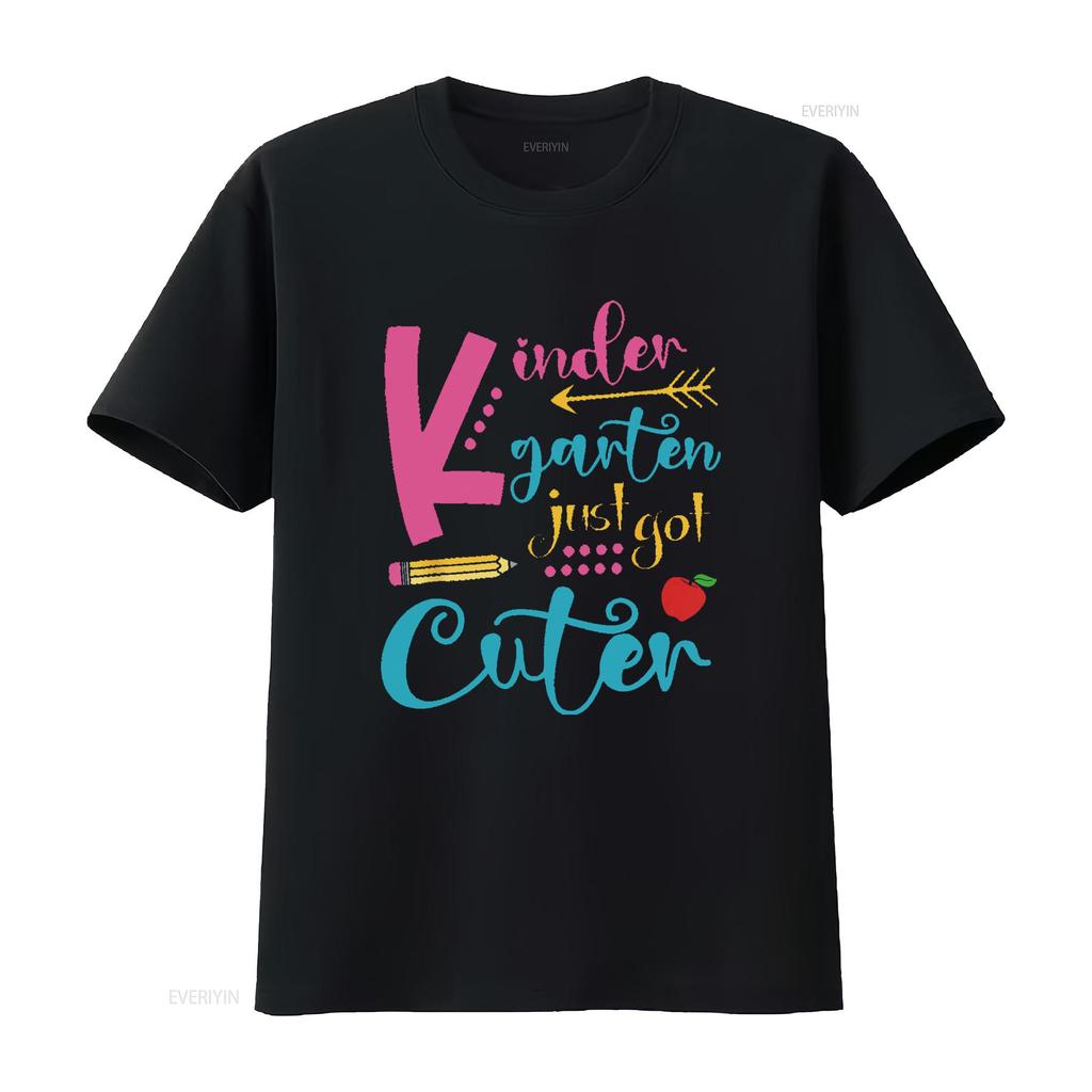 Funny Kindergarten Just Got Cuter Girls Kids Back To School T Shirt Black Small Vintage Washed Fashion Top For Everyday Wear