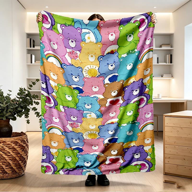 Care Bears Print Blanket - Soft & Comfortable, for Bedroom, Travel, Sofa, Home Decoration - Birthday Christmas Gift for Friend
