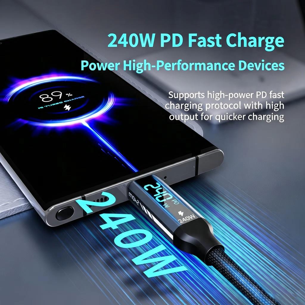 Xiaomi Кабель USB 4 240 Вт Дисплей 40 Гбит/с 8K Для Thunderbolt 4 Type C Быстрая зарядка Thunderbolt3 USB 4.0 USB C на C Кабель для передачи данных
