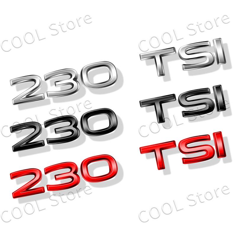 EPYFH1 1Pcs 3D Metal 230 280 300 330 380 TSI Fender Tail Car Logo Side Badge Rear Trunk Emblem Sticker For VW Golf Jetta Passat MK4 MK5