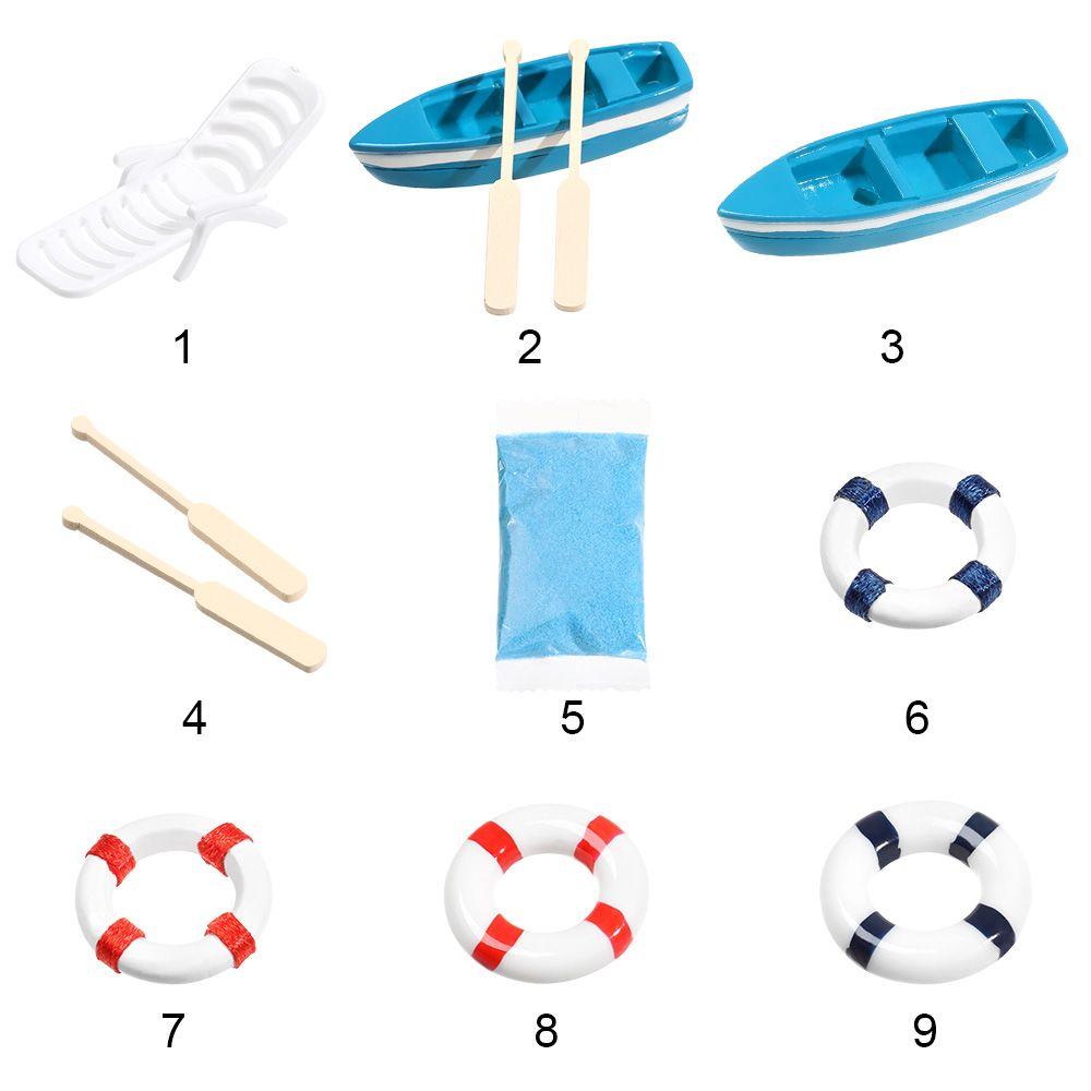 Home Decor Micro Landscape Beach Chair Mini Paddle Sea View Ornaments Boat