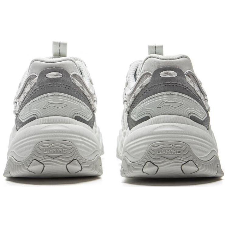 LiNing Cat Paw Lite 2 Классические универсальные ретро толстые подошвы Увеличенная высота Нескользящие износостойкие низкие папины туфли женские кроссовки белые AGCV030-3