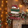 Rustic Christmas Door Sign Tiered Wall Pendant Xmas Tree Decor Hanging Welcome Board Homeowners