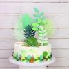 Shower Wedding Greenery Jungle Theme Cake Topper Cupcake Decoration Party Supplies Tropical Leaves