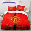 Manchester United F Custom Name Pattern Bedding,Quilt Set Quilt Cover Pillowcase Home Birthday Gift(1 * Duvet Cover + 2 * Pillowcase, Without Core)