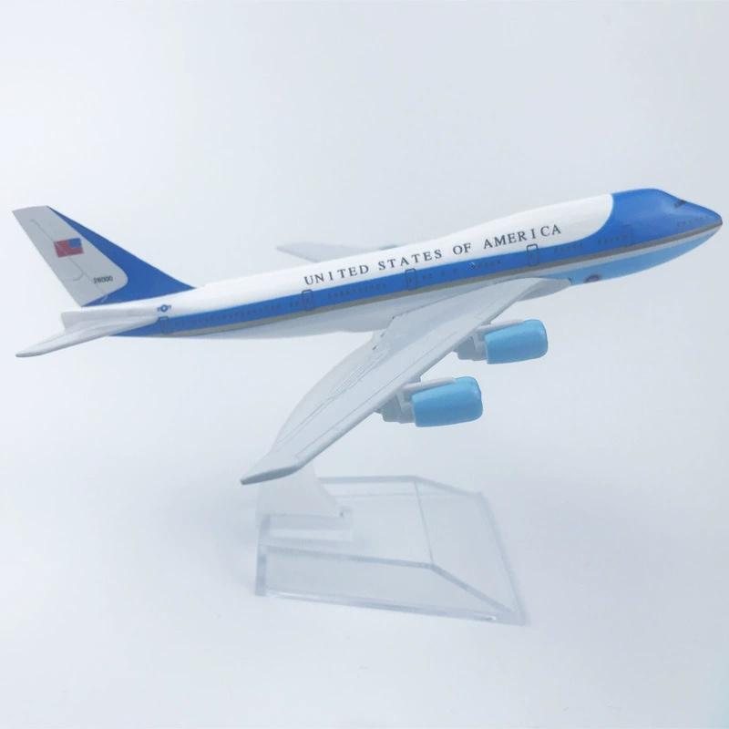1/400 Литая модель самолета 747 Air Force One со стендом, модель из сплава, игрушки самолеты, коллекция для детей, подарки, украшение