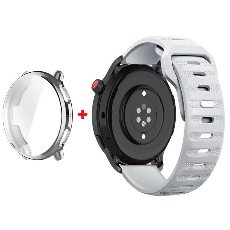 Silicone Strap with TPU Case Cover for Amazfit Active 2 Sport Breathable Replace Watchband