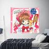 Кавайная Аниме Cardcaptor Sakura Гобелен Украшение комнаты Домашнее украшение Декоративные аксессуары для гобеленов Милое украшение для комнаты
