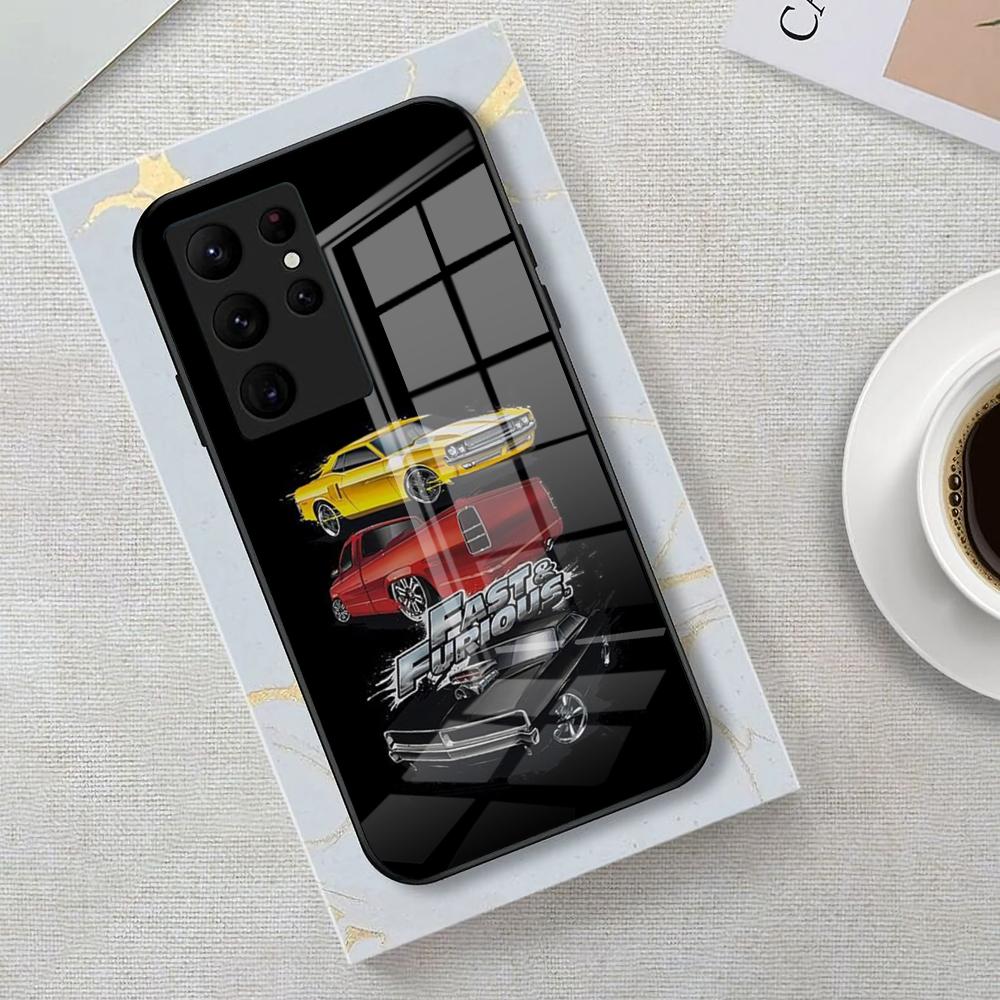 Чехол для телефона «Форсаж» (F-Fast And F-Furious) для Samsung S25 Edge Ultra 23 22 21 20 Ultra Plus S24 Fe A54 53 25 Стеклянная крышка