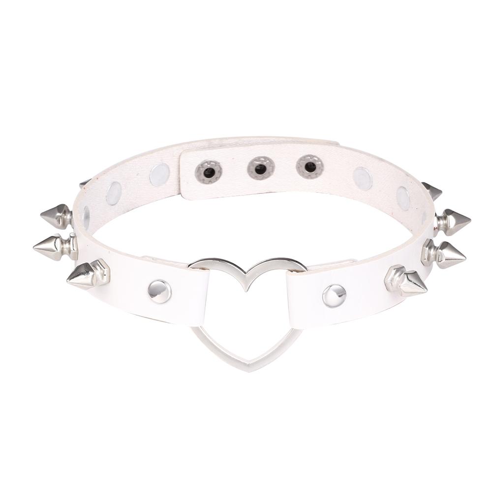 Punk Rock Heart Choker Spike Chocker Goth Steampunk Studded Collar Women Men Emo Fashion Halloween Gothic Jewelry
