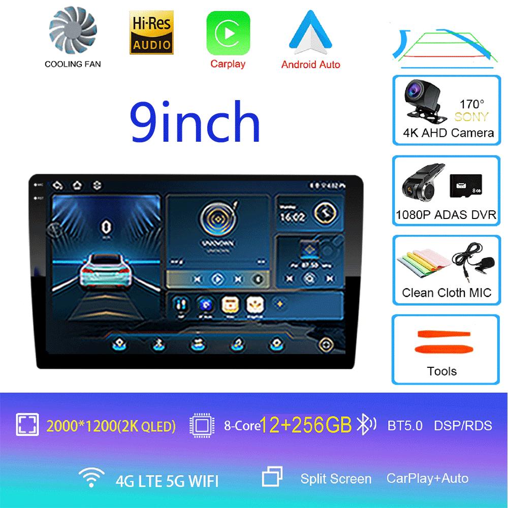 Android 14 2din Car Radio Multimedia Player 9 Inch Carplay For Toyota Volkswagen Hyundai Kia Renault Nissan Honda Lad WIFI+4G