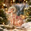 Acrylic Goat Pendant Shining Animal Hanging Decoration Zodiac Goat Souvenir  Holiday Party Decor