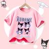 Sanrio Series Kuromis new childrens pure cotton shortsleeved girl casual top for summer Tshirt with cartoon print sport shir