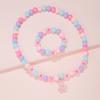 Macaron Multi-color Versatile Beaded Necklace Children's Necklace Bracelet Princess Little Girl Baby Cute Zircon Suit