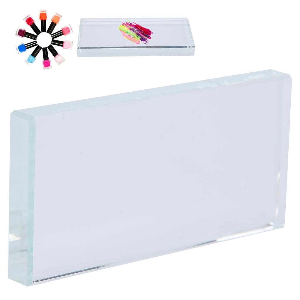 Nail Art Palettes Color Mixing Glass Rectangle Makeup Blending False Eyelash Glue Holder