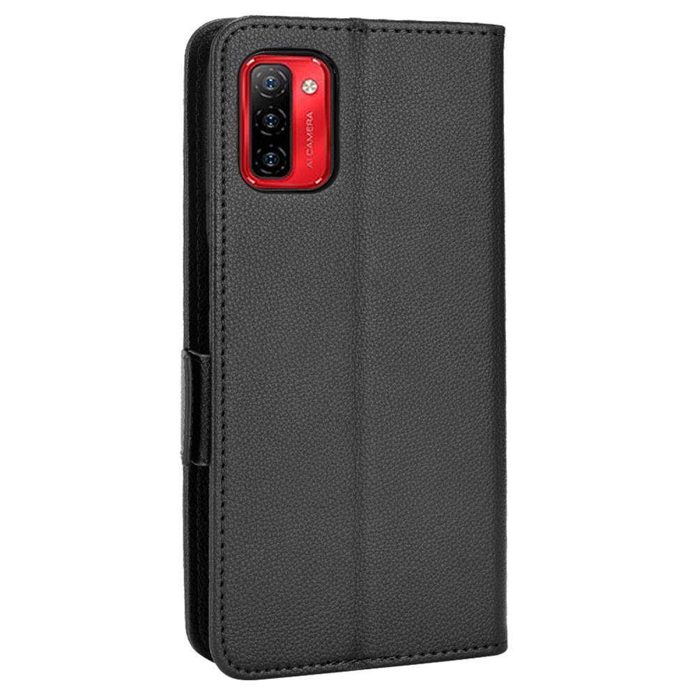 Ulefone Note 12P Flip Case, Wallet Litchi Magnet, Black