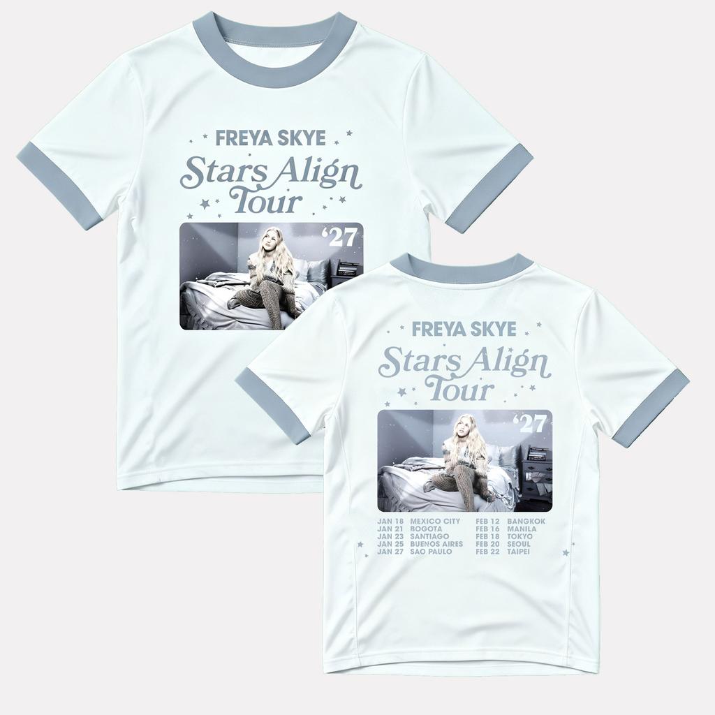 Freya Skye Stars Align Tour 2027 New Show Jersey Unisex Short Sleeve O Neck Concert Fans Streetwear Sports Shirt Popular Clothes