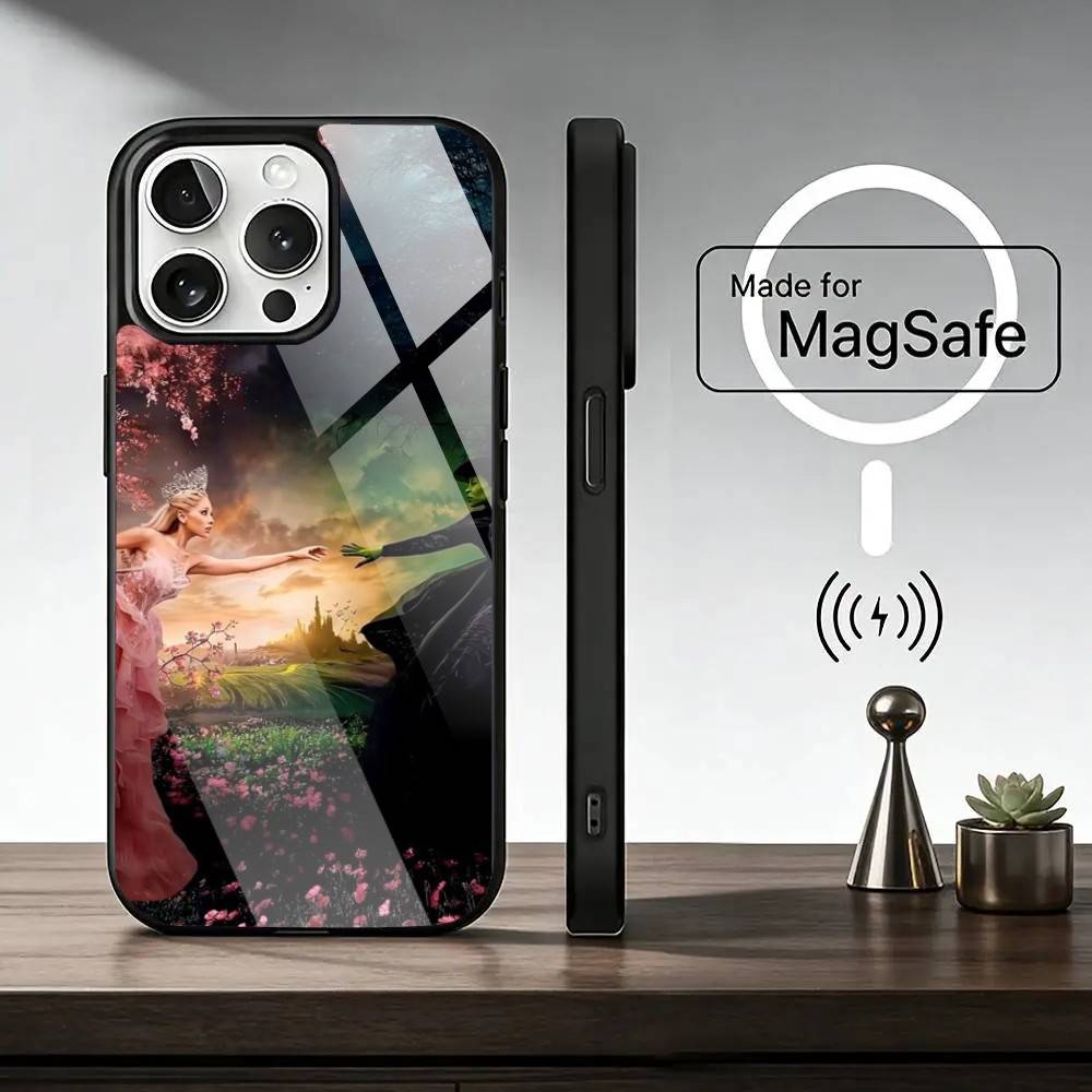 Wicked 12-Green P-Pink Phone Case For iPhone17,16,15,14,13,12,11 Plus,Pro Magnetic For Magsafe Wireless Charging