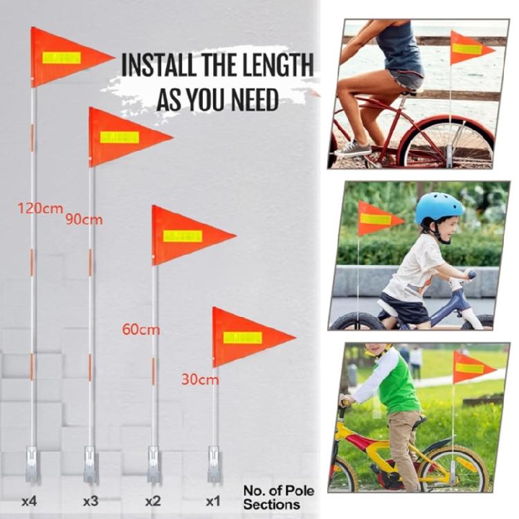 13 штук флагштоков для велосипедного прицепа, велосипедные флаги, водостойкие флаги безопасности от разрывов для юных велосипедистов