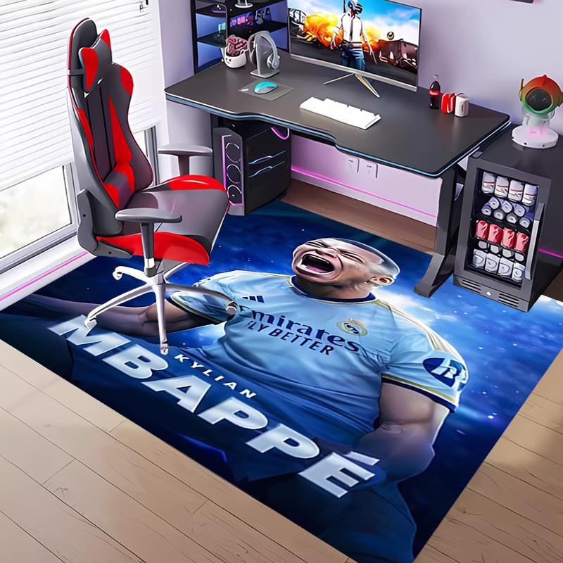 1pc Kylian Mbappé Entrance Mat, Non-Slip Mat Area Rug,Room Decor, Outdoor Decor, Kitchen Rug,Doormat - Machine Washable, Easy to Clean