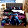3PCS Blue Monster Huggy Night Bedding Set,Including 1pc Duvet Cover And 2pcs Pillowcases Perfect for Bedroom, Dormitory, Fan Christmas gift