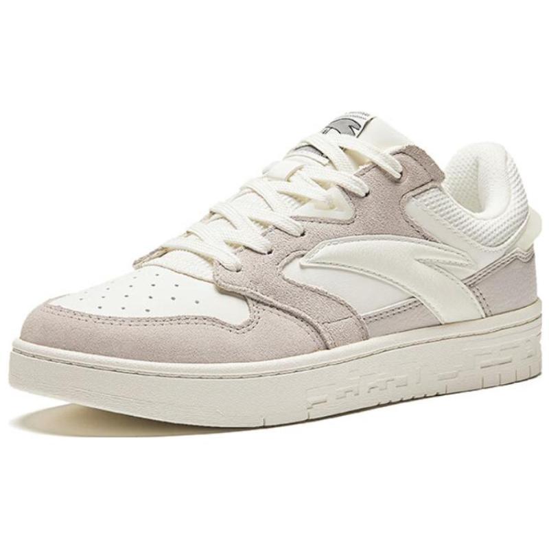 Anta Anti Slip Wear Resistant Low Top Skateboard Shoes Women's White Gray Sneakers 122418051-3
