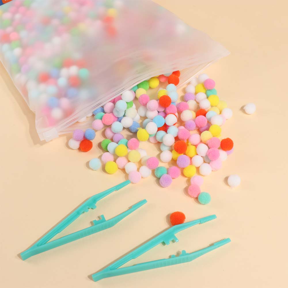 Handmade Material Children's Sticker Book Hairball Pompom Crafts Toy  Kids Activity