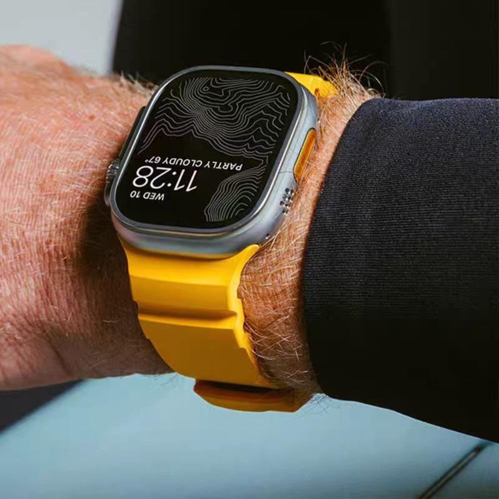 Спортивный силиконовый ремешок для Apple Watch Ремешок 49 мм 46 мм 45 мм 44 мм Походный браслет Correa iWatch Серия 11 10/Ultra 3 2/9 8 7 6 5 SE3
