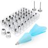 42 Pcs Cake Decorating Kits 36 Icing Piping Nozzles 2 Pastry Bags 2 Flower Nails 2 Reusable Plastic Couplers