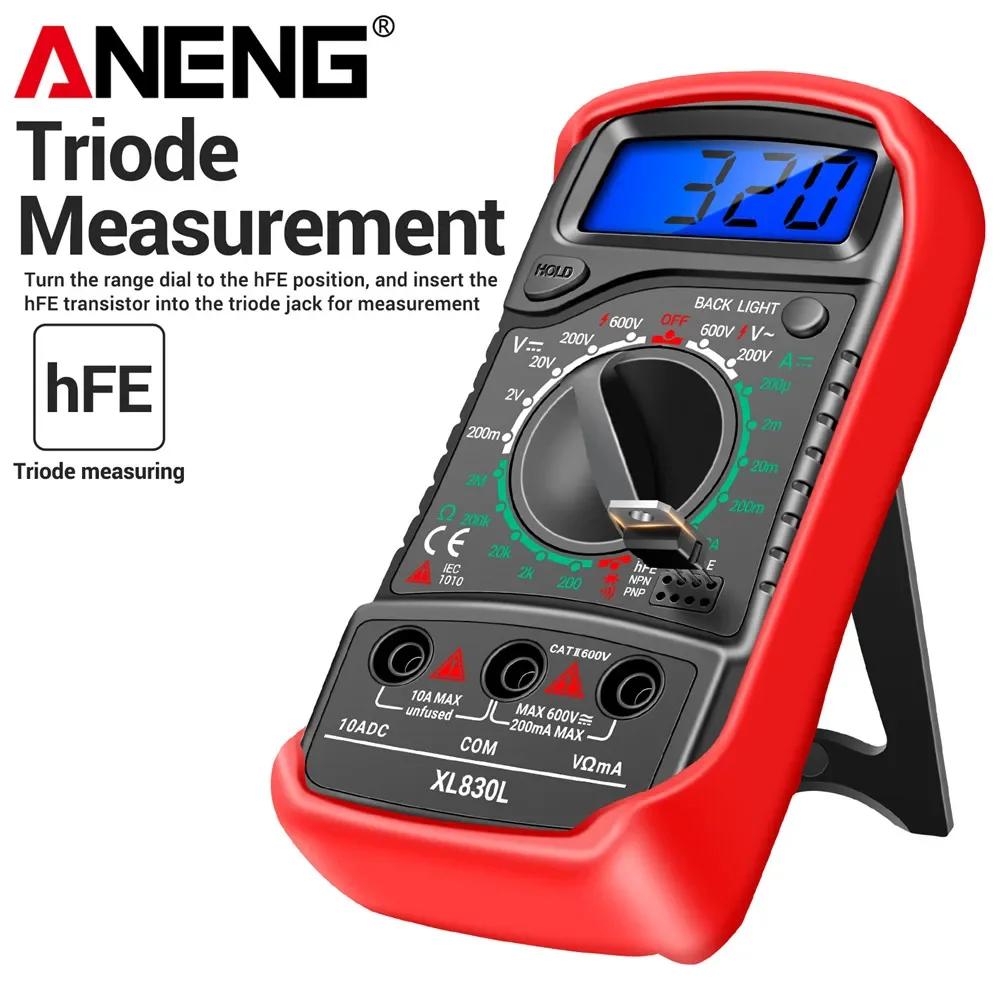 ANENG XL830L AC/DC Multimeter Voltage Meter 1999 Counts Ammeter Mini hFE Transistors Tester Ohm Measuring Tools