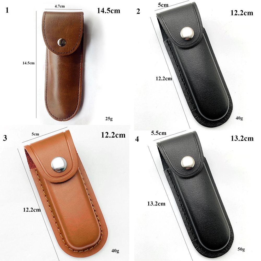 Pocket Hunt Leather Sheath Holder Flashlight Case Belt Loop Case Fold Knife Tool Camp Outdoor Carry