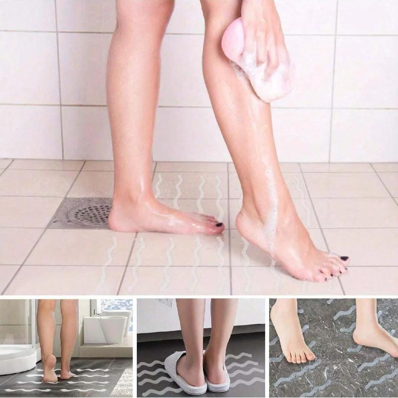 24 шт./упаковка прозрачные противоскользящие наклейки для пола ванной комнаты и душа - противоскользящие полоски для пола ванной