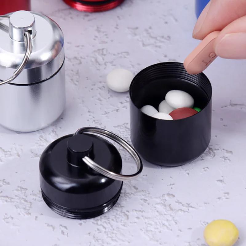 3 шт. Мини алюминиевый футляр для таблеток брелок портативный ящик для хранения лекарств портативный держатель для таблеток на открытом воздухе брелок контейнер бутылка