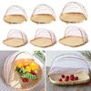 Bamboo Hand-Woven Tent Basket Dustproof Basket Picnic Mesh Net Cover  Outdoor