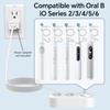 Совместимо с электрической зубной щеткой Oral B iO 2 3 4 5 6, USB-питание, сменная индукционная зарядная база с 2 держателями для насадок