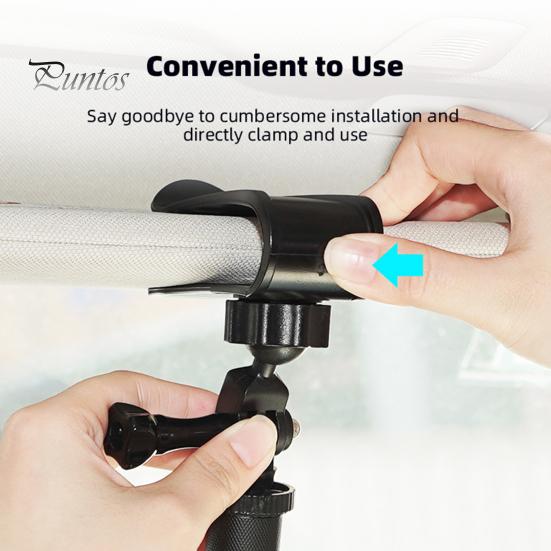 Автомобильный солнцезащитный козырек, крепление для камеры, вращение на 360 градусов, противоскользящий замок, противоударный держатель для видеоблога, спортивный кронштейн для камеры для GoPro, Osmo Pocket 3