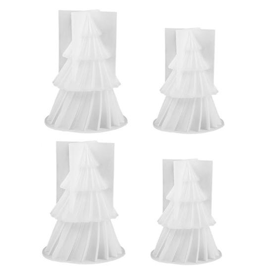 Силиконовая форма для рождественской елки, гибкая антипригарная форма, форма из смолы на праздничную тематику для изготовления свечей, шоколада, желе, мыла