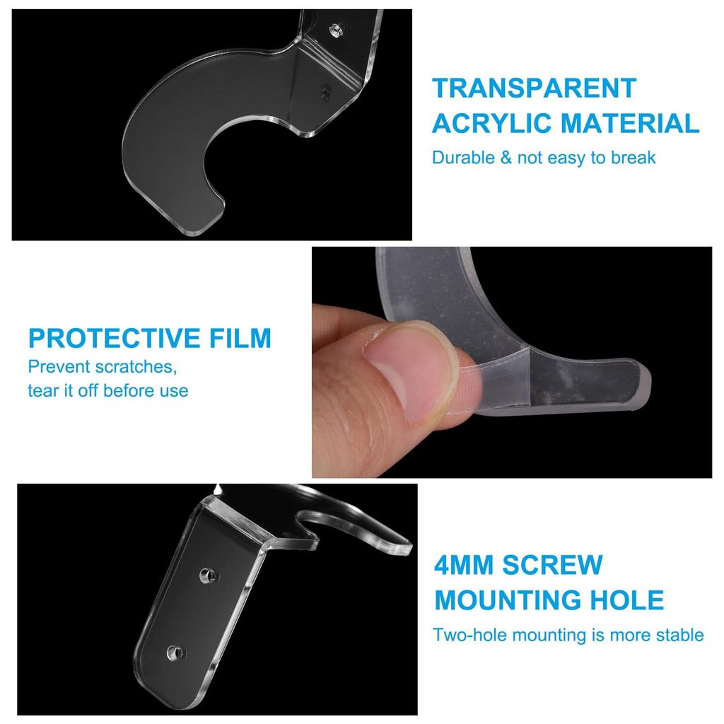 PATIKIL Подставка для светового меча, настенное крепление, 6 пар, акриловый держатель для светового меча, настенный кронштейн, стойка для бейсбольной биты, домашний световой меч, прозрачный