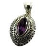 [P7234] - Серебряный кулон с аметистом «Небеса» - 23x17 мм