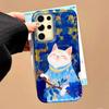 Lucky Cat Vortex Texture Women Girls Phone Case for Samsung Galaxy S25 Edge S24 S23 S22 S21 FE Plus Ultra Shell Back Bags Cover