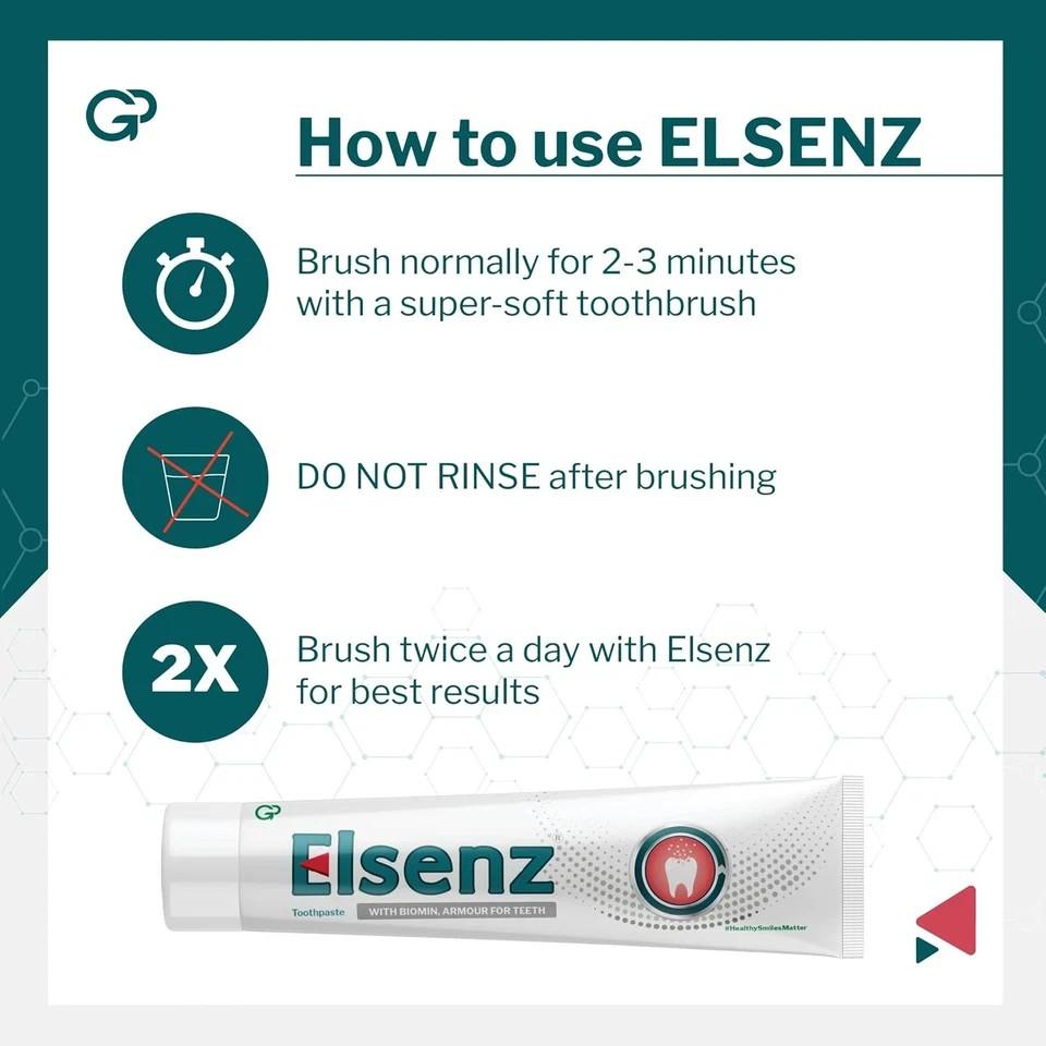 Elsenz Anti Cavity Fluoride Toothpaste 70g (Pack of 4)