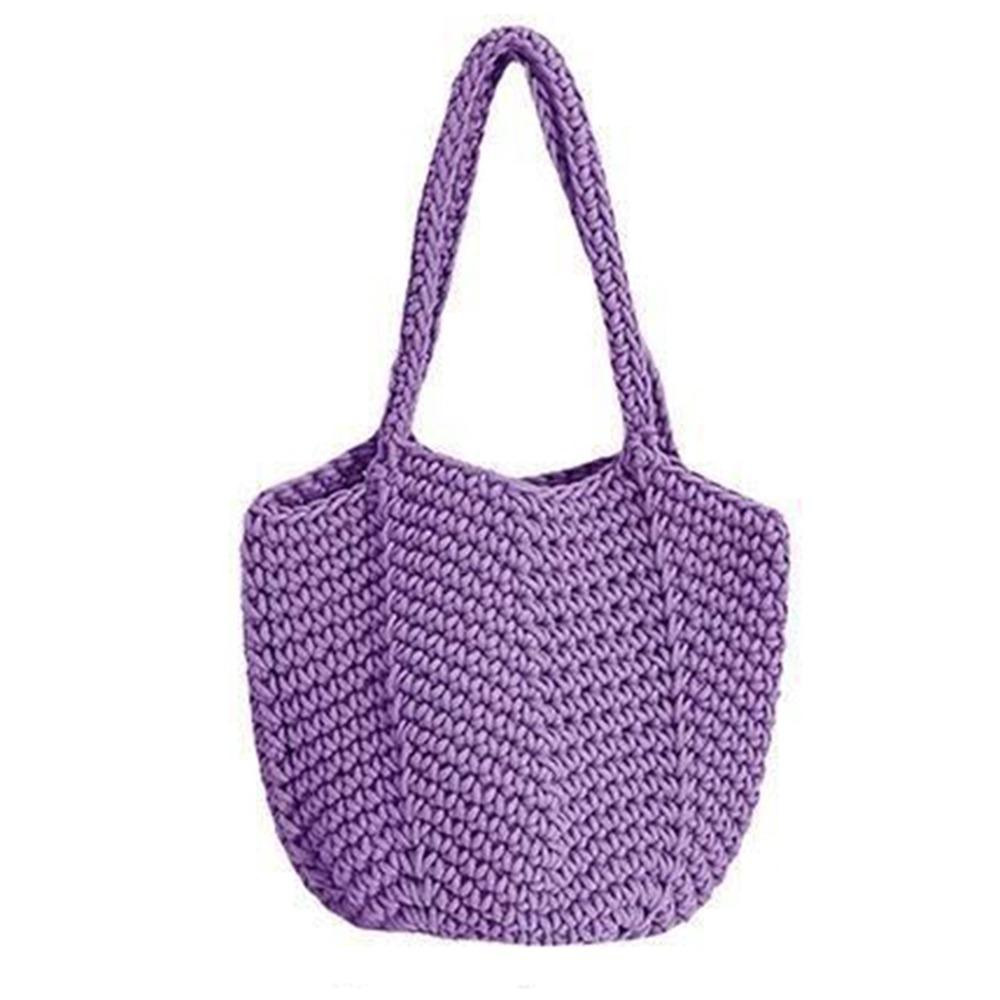 Korean Style Weaving Hand Bag Crochet Shoulder Bag Portable Beach Bag for Women Ladies