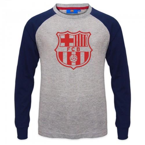 FC Barcelona Boys Crest Long-Sleeved T-Shirt