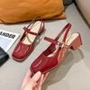 Versatile Mary Jane Sandals Women's New Single Shoes High Heels Shallow Mouth Spring and Summer Bag Head Retro Women's Sandals