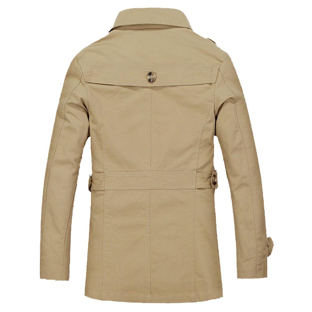 Men Winter Warm Jacket Overcoat Outwear Slim Long Trench Buttons Coat 